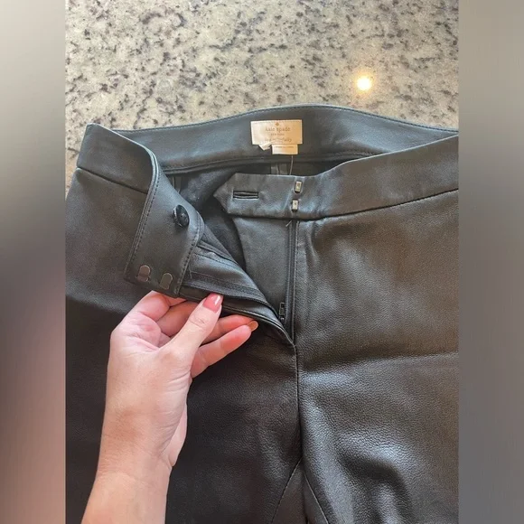 Kate Spade New york lambskin estella pant NWT, retail $898 Women’s sz 2